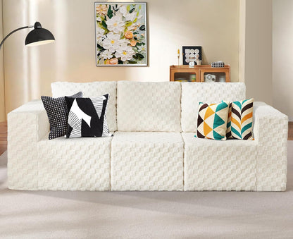 Modular Sectional Sofa 3-Seater Modular Couch with Deep Seat Memory Foam Cloud Chair with Pillows