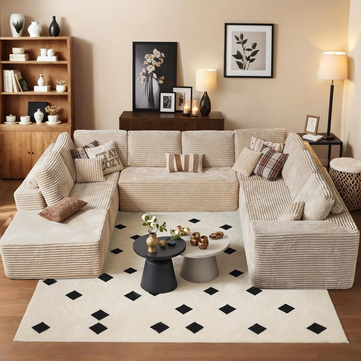 HOOOWOOO Cloud Sectional Couches for Living Room,Modular Sectional Sofa No Assembly,136X108 Inch