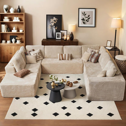 HOOOWOOO Cloud Sectional Couches for Living Room,Modular Sectional Sofa No Assembly,136X108 Inch