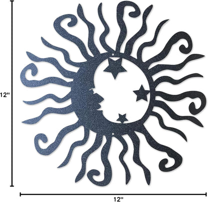 Riverside Designs Wacky Solar Moon Metal Wall Art Steel Outdoor Decor | Heavy-Duty and Waterproof |