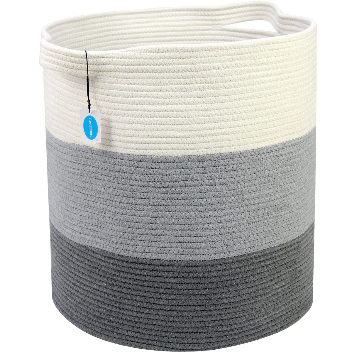 Casaphoria Cotton Rope Storage Basket for Organizing,Round Blanket Basket Living Room,Woven Laundry