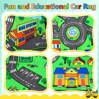 Kids Rug, City Road Rug for Kids,6x9 Ft Car mats for Toy Cars, Realistic Colors Perfect for
