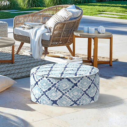 LVTXIII Inflatable Stool Ottoman Footrest with Handle, Decorative Fade-Resistant Foot Stool, Indoor