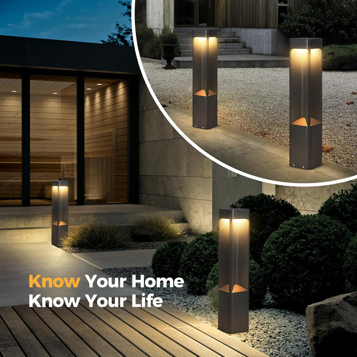3000K Pathway Lights Black Landscape Path Light Outdoor Waterproof Garden Floor Lamp Modern Walkway