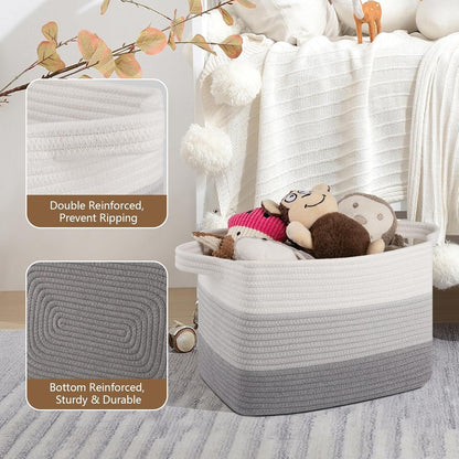 Storage Basket for Organizing, Woven Baskets for Storage, Rectangle Decorative Baskets for Shleves