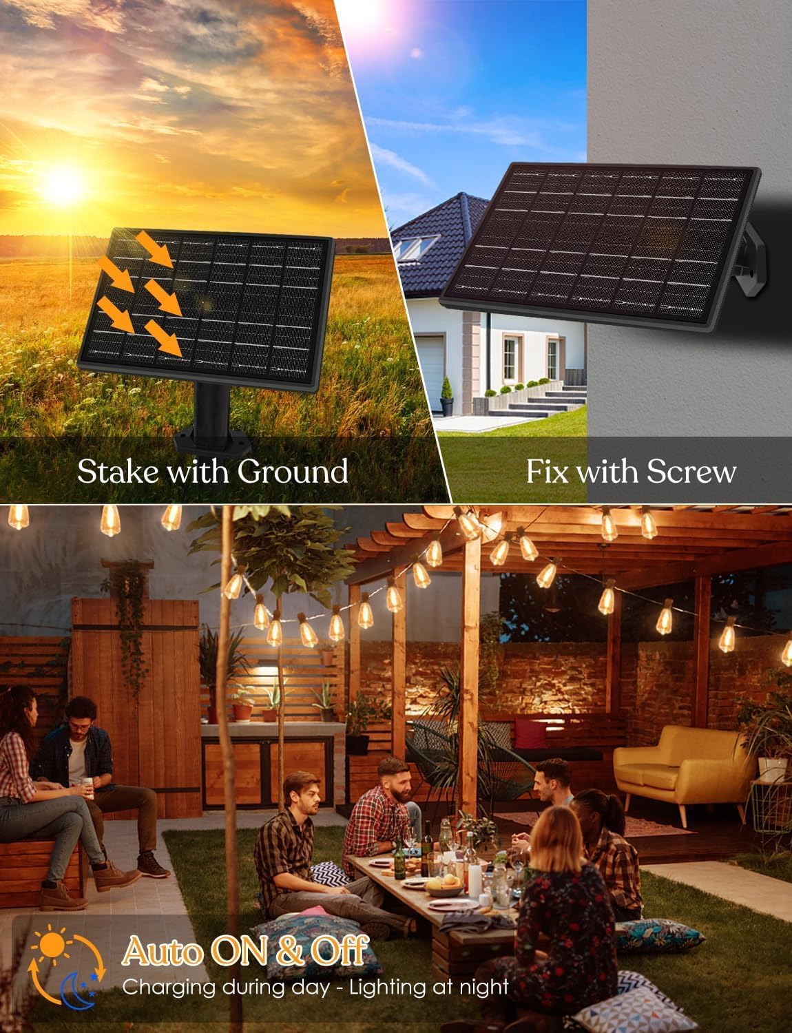 100 FT Solar String Lights Outdoor Waterproof with Remote & USB Port, Solar Power Patio Hanging