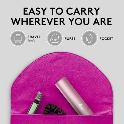 Flint Rose Gold Retractable Mini Lint Roller with 90 Extra Sticky Sheets, Small and Portable Lint
