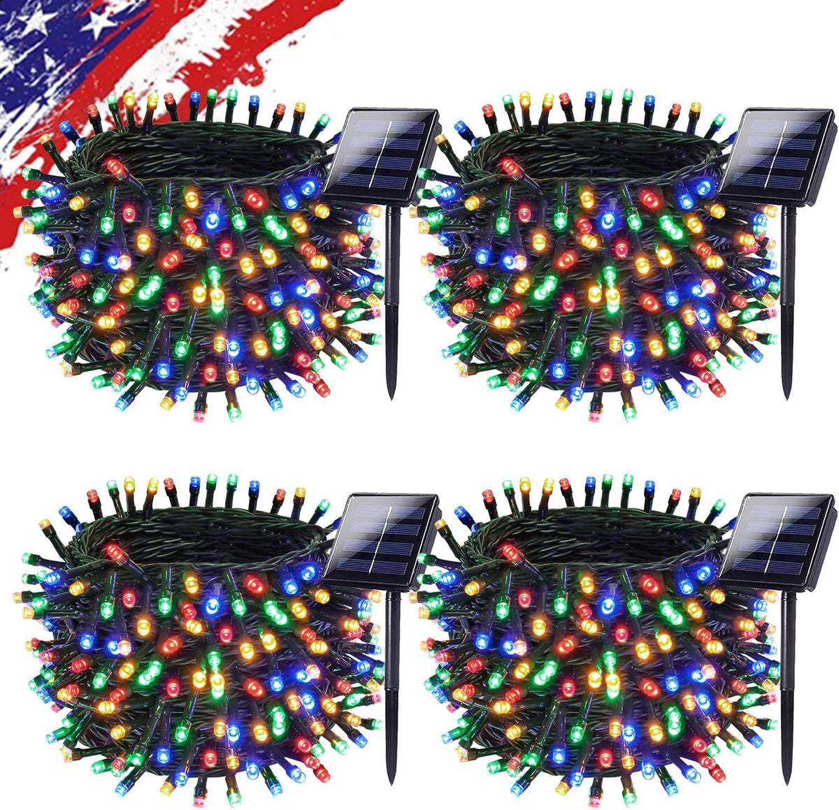 Upgrade Solar String Lights for Outside 4 Pack Total 132FT 400LED String Lights Outdoor with 8