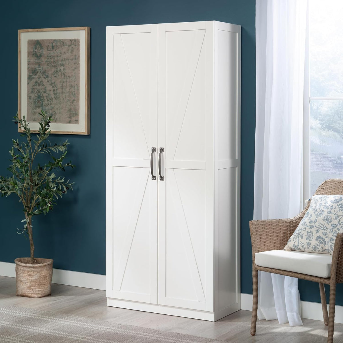 Sauder Miscellaneous Storage Cabinet, White Finish