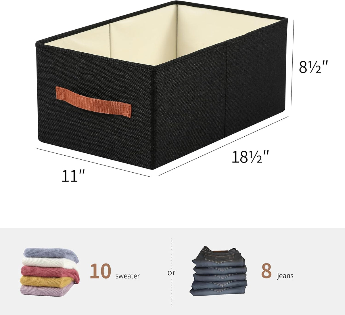 linen closet organizers and storage, 3 Pack Large Storage Baskets, Washable, Clothing Storage Bins
