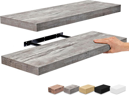 Sorbus Floating Shelves for Wall - 24" Bathroom Shelves, Wall Decor for Bedroom, Kitchen, Living