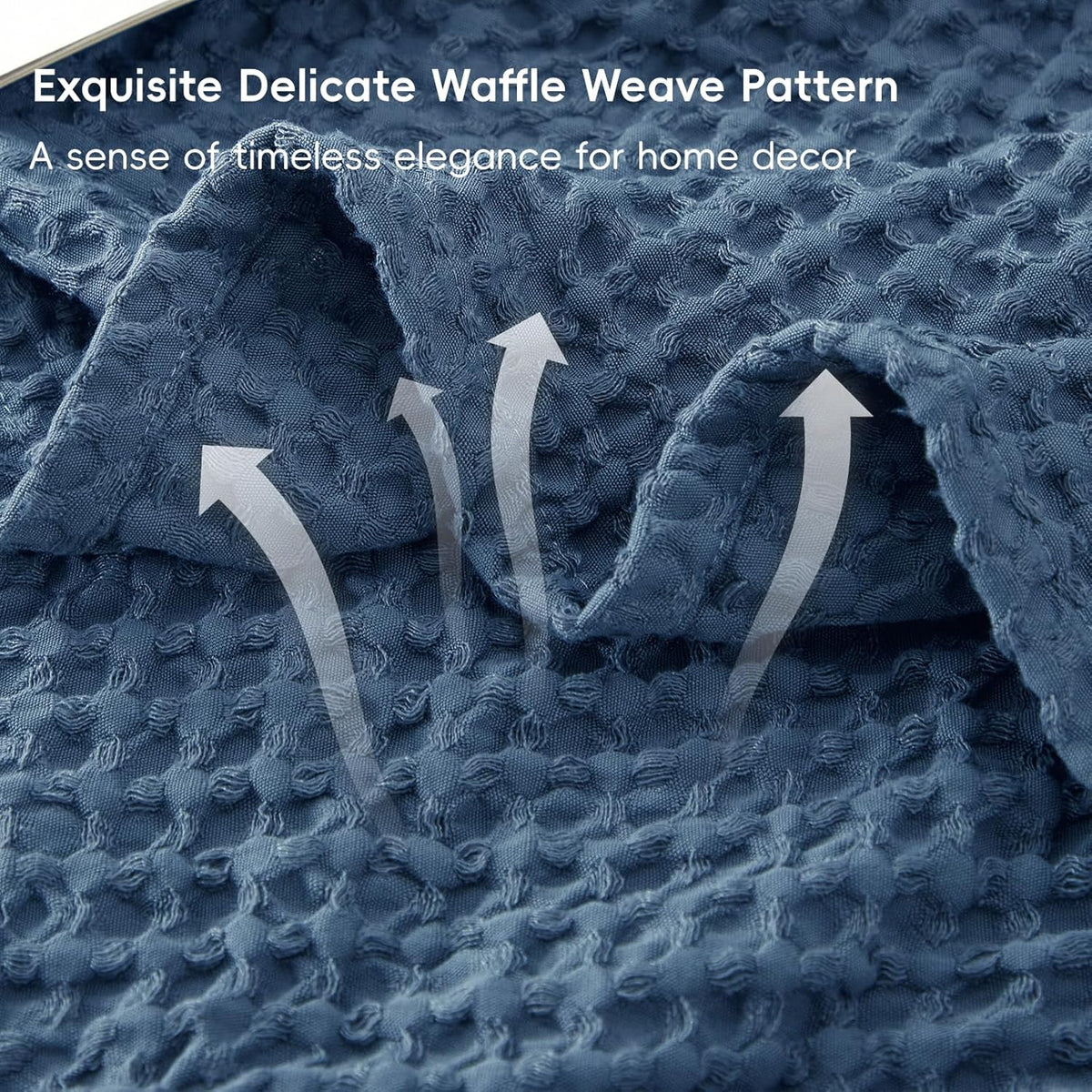 PHF Ultra Soft Waffle Weave Blanket Queen Size 90"x 90"- Washed Lightweight Breathablee Cozy Woven
