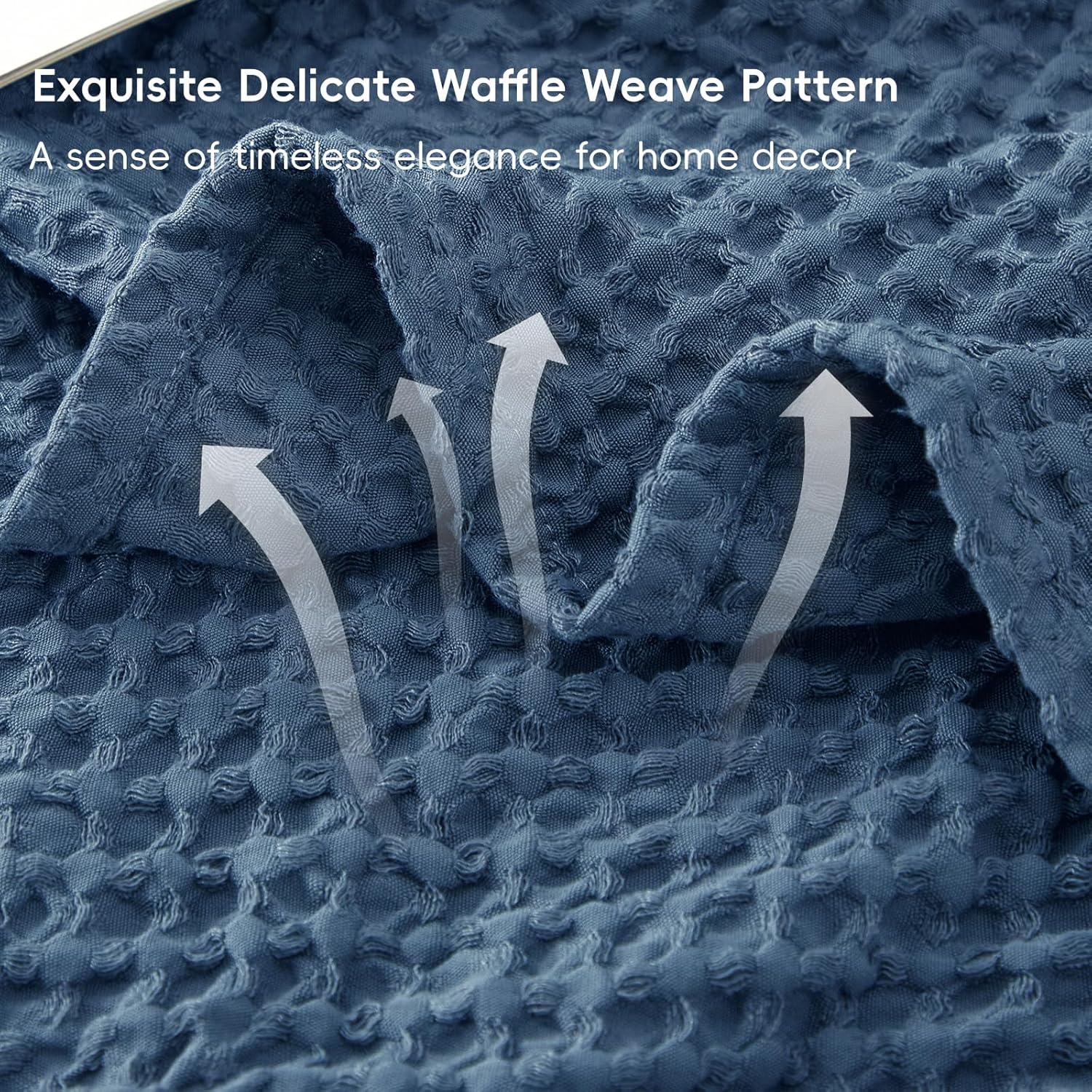 PHF Ultra Soft Waffle Weave Blanket Queen Size 90"x 90"- Washed Lightweight Breathablee Cozy Woven