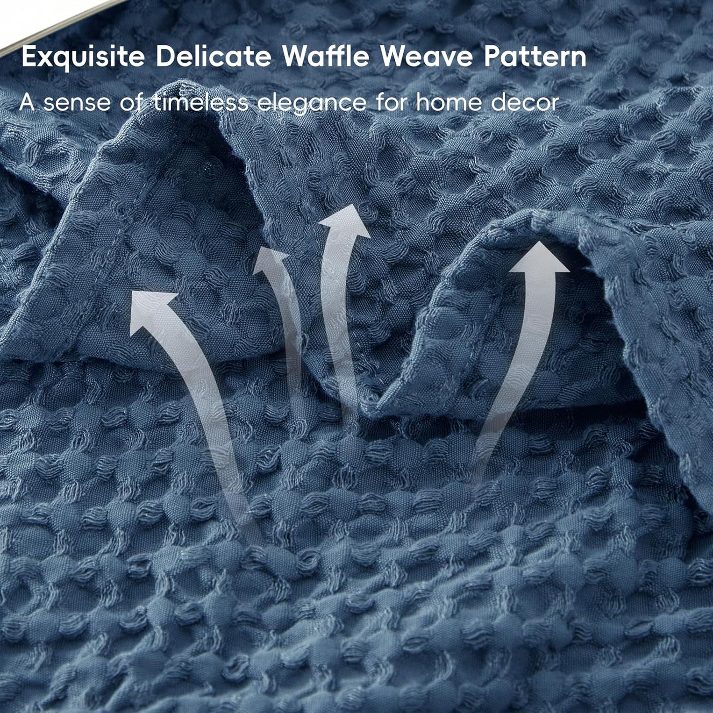 PHF Ultra Soft Waffle Weave Blanket King Size 104"x 90"- Washed Lightweight Breathablee Cozy Woven