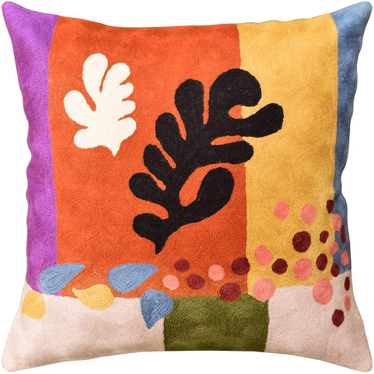 Matisse Coral Pillow Cover | Orange Modern Pillows | Modern Chair Cushion| Farmhouse Pillows |
