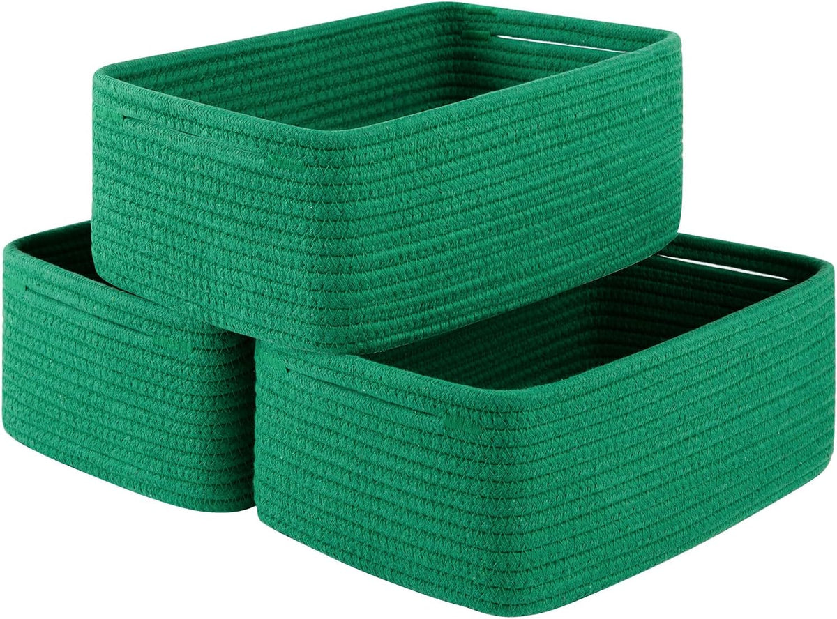 3 Pack Small Storage Baskets for Organizing, Cute Woven Decorative Gift Baskets for Shelves, Mini