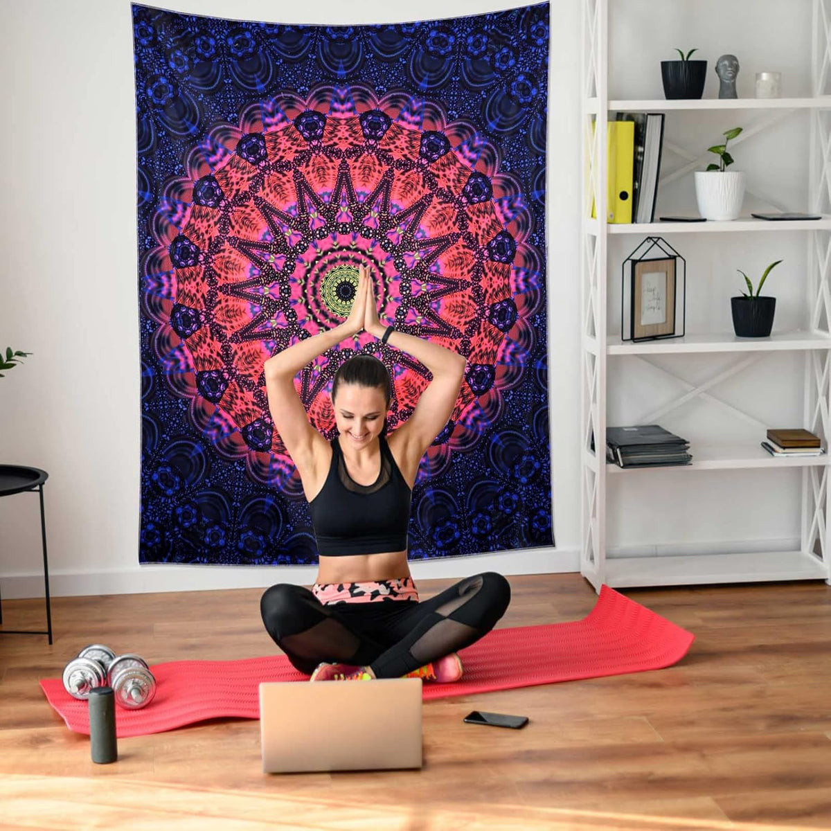 ADDWel Blacklight Mandala Boho Tapestry Glow In The Dark, Black Light Bohemian Hippie Poster Wall
