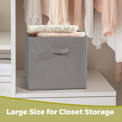 STORAGEIDEAS 11x11 Storage Bins, Set of 10 Storage Cubes, Collapsible Cube Storage Bins, Fabric