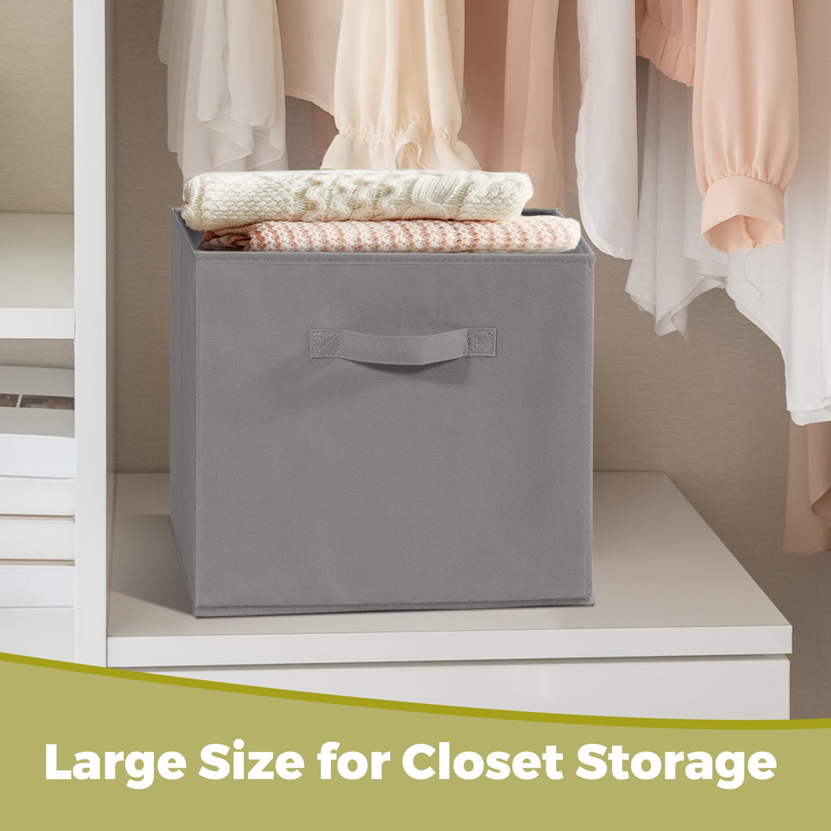 STORAGEIDEAS 11x11 Storage Bins, Set of 4 Storage Cubes, Collapsible Cube Storage Bins, Fabric