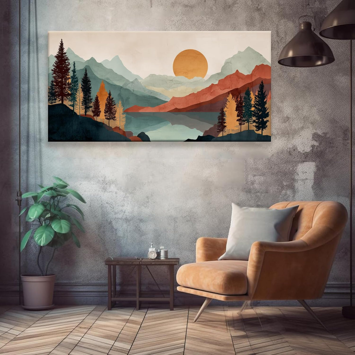 Tsomzxng Mountain Abstract Boho Wall Art For Living Room Modern Canvas Art Wall Decor Colorful Wall