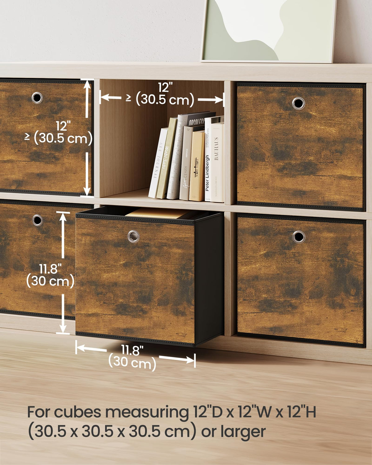 SONGMICS Storage Cubes, Set of 6, 11.8-Inch Foldable Closet Organizers
