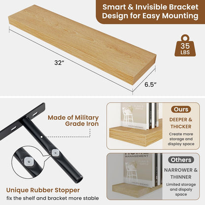 fuqing Floating Shelves for Wall, Bathroom Shelf Wall Mounted for Storage, Shelves with Invisible
