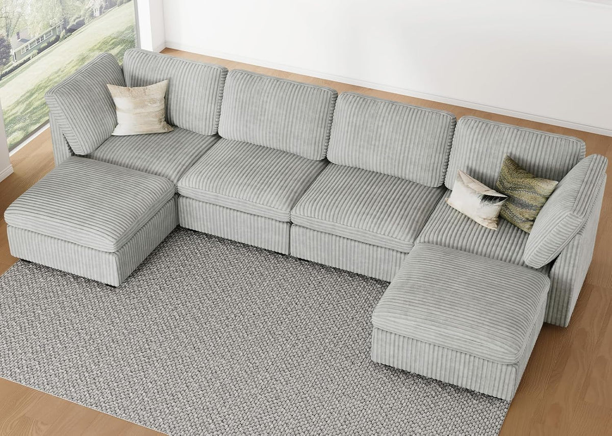 Belffin Modular Sectional Sofa with Storage Ottoman, Oversized Cloud Couch Sectional with Extra