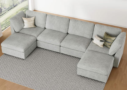 Belffin Modular Sectional Sofa with Storage Ottoman, Oversized Cloud Couch Sectional with Extra