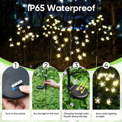 Solar Garden Lights Garden Decor, Solar Flowers Lights Outdoor Decorative,2Pack 40LED Solar Lights