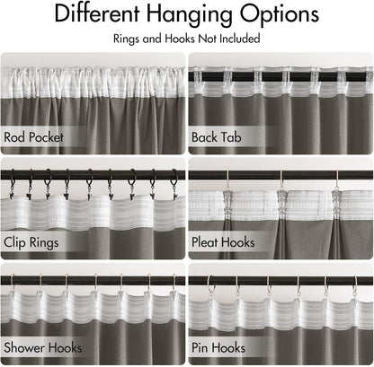 MIULEE Silver Gray Velvet Curtains 96 inches 2 Panels - Luxury Room Darkening Window Drapes for