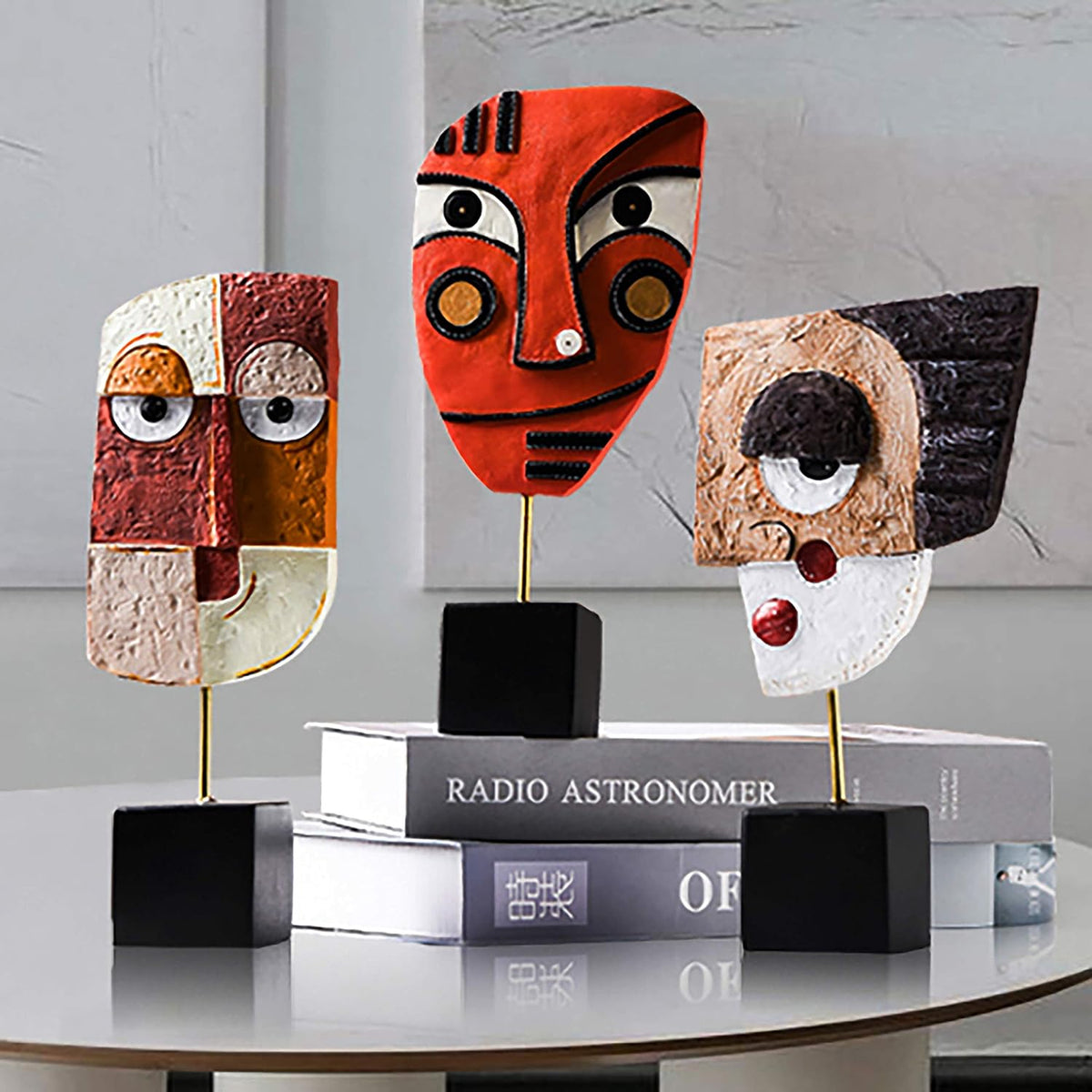 High Spirits - Handcrafted Resin Abstract Sculpture for Home Decor, Modern Book Shelf TV Stand