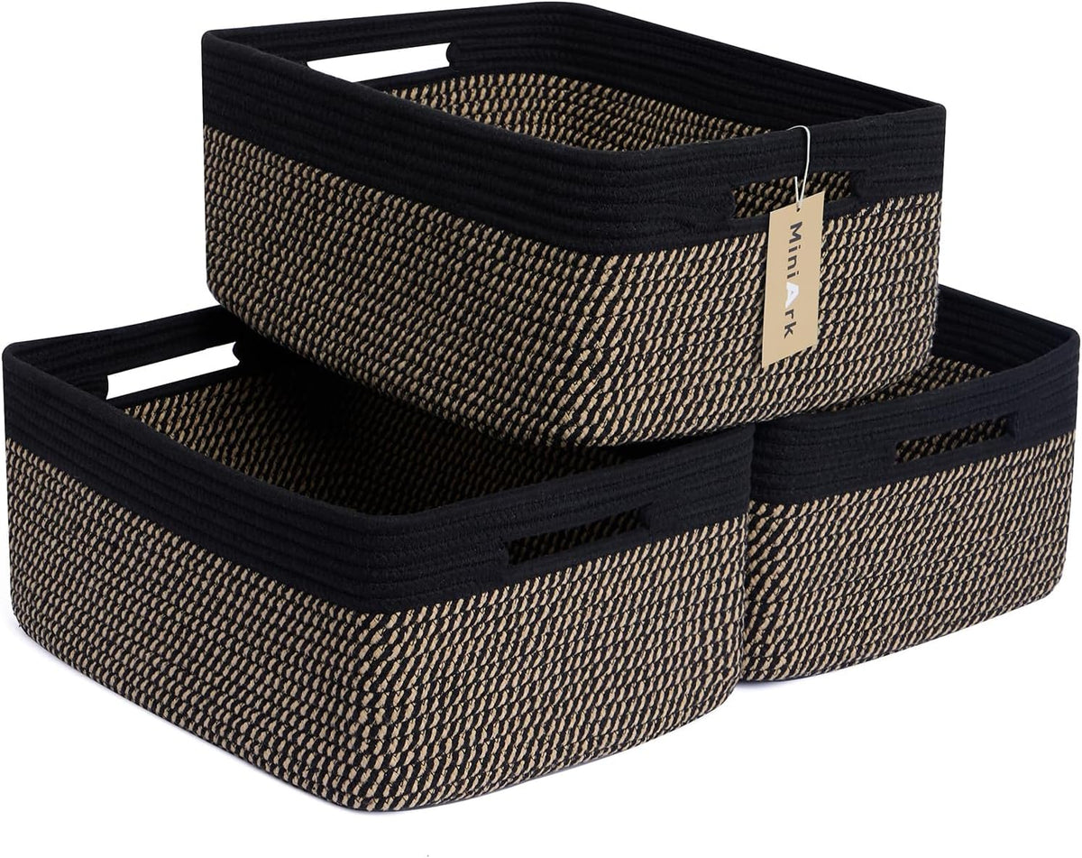 Large Storage Baskets for Shelves, Closet Organizers Bins for Clothes Blanket Towels, Baby Nursery