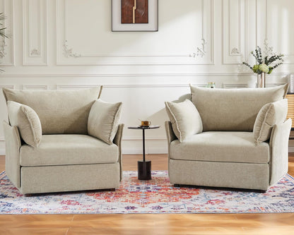 Oversized Accent Chair, Upholstered Modern Sofa Chair with Removable Backrest & Detachable Cover