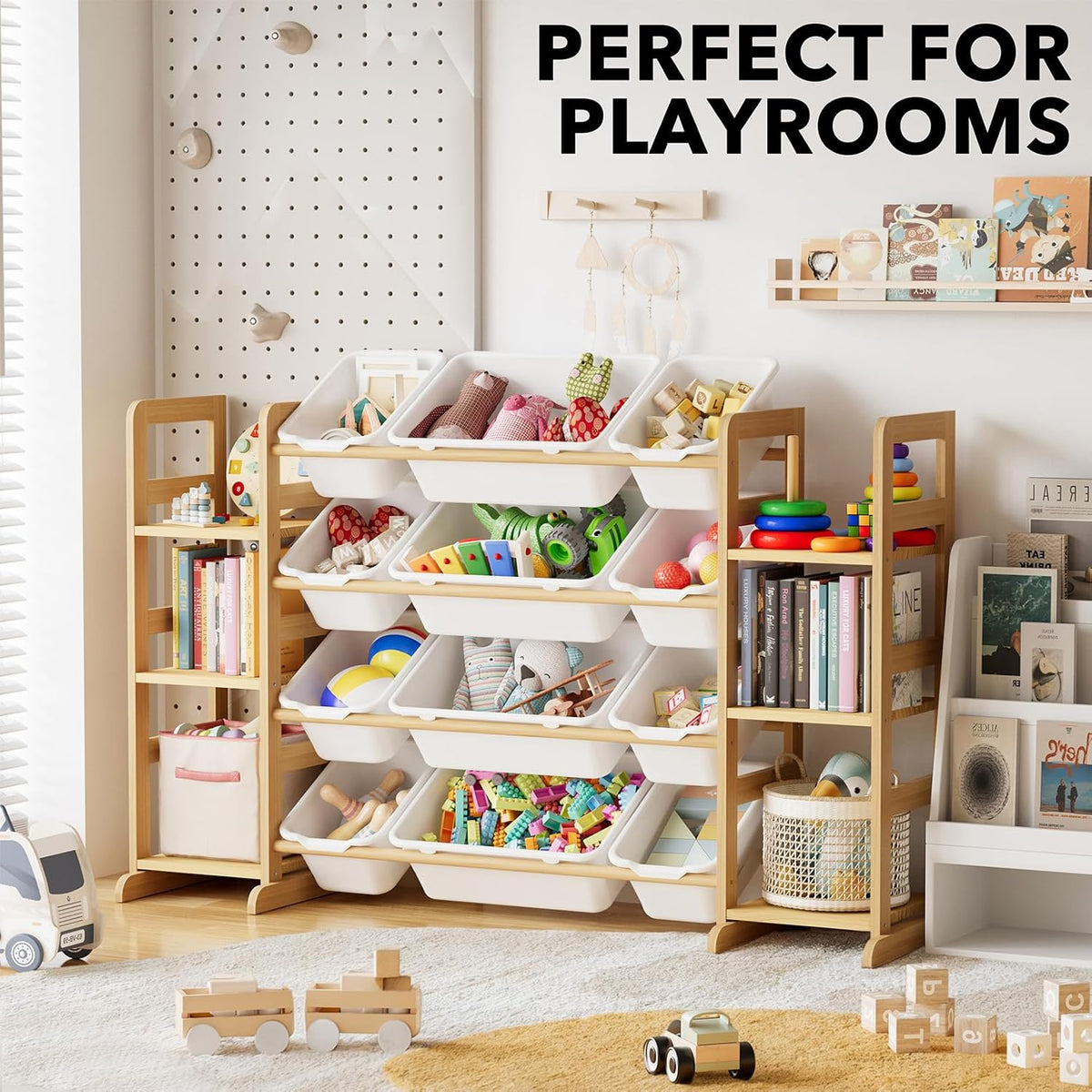 SpaceAid Toy Storage Organizer with 6 Shelves and 12 Bins, Toy Organizers Storage Bookshelf, Kids