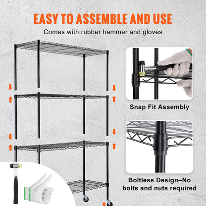 VEVOR Storage Shelving Unit, 4-Tier Adjustable Storage Shelves, 48" L x 18" W x 74" H Garage