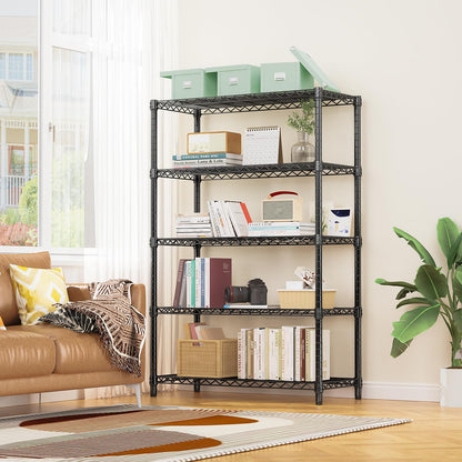 1750 lbs Steel Storage Shelving 5-Tier Utility Shelving Unit Steel Organizer Wire Rack for