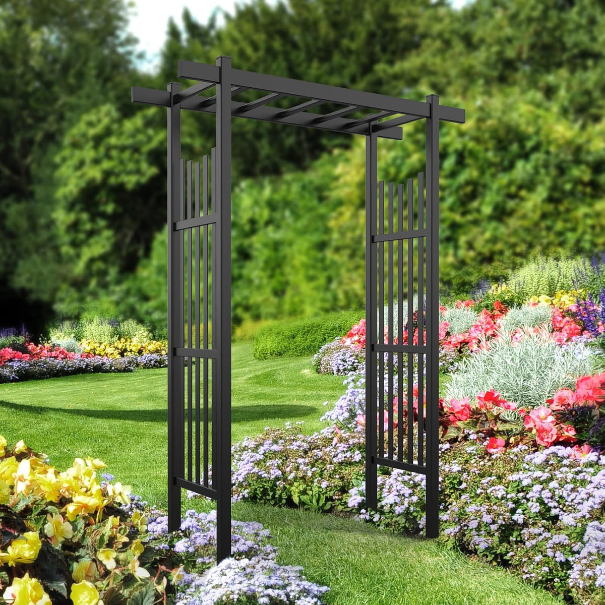 VINGLI Garden Arbor, PVC Wedding Arch for Ceremony Party, Garden Trellis for Climbing Plants