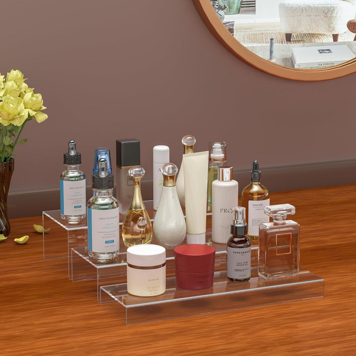 Rectangular Acrylic Display Risers Stands 3pcs, Dessert Table Display Rack, Clear Display Shelf for