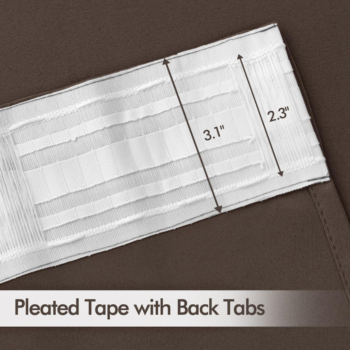 MIULEE Chocolate Brown Back Tab Blackout Curtains 72 Inches Long 2 Panels Set for Living Room