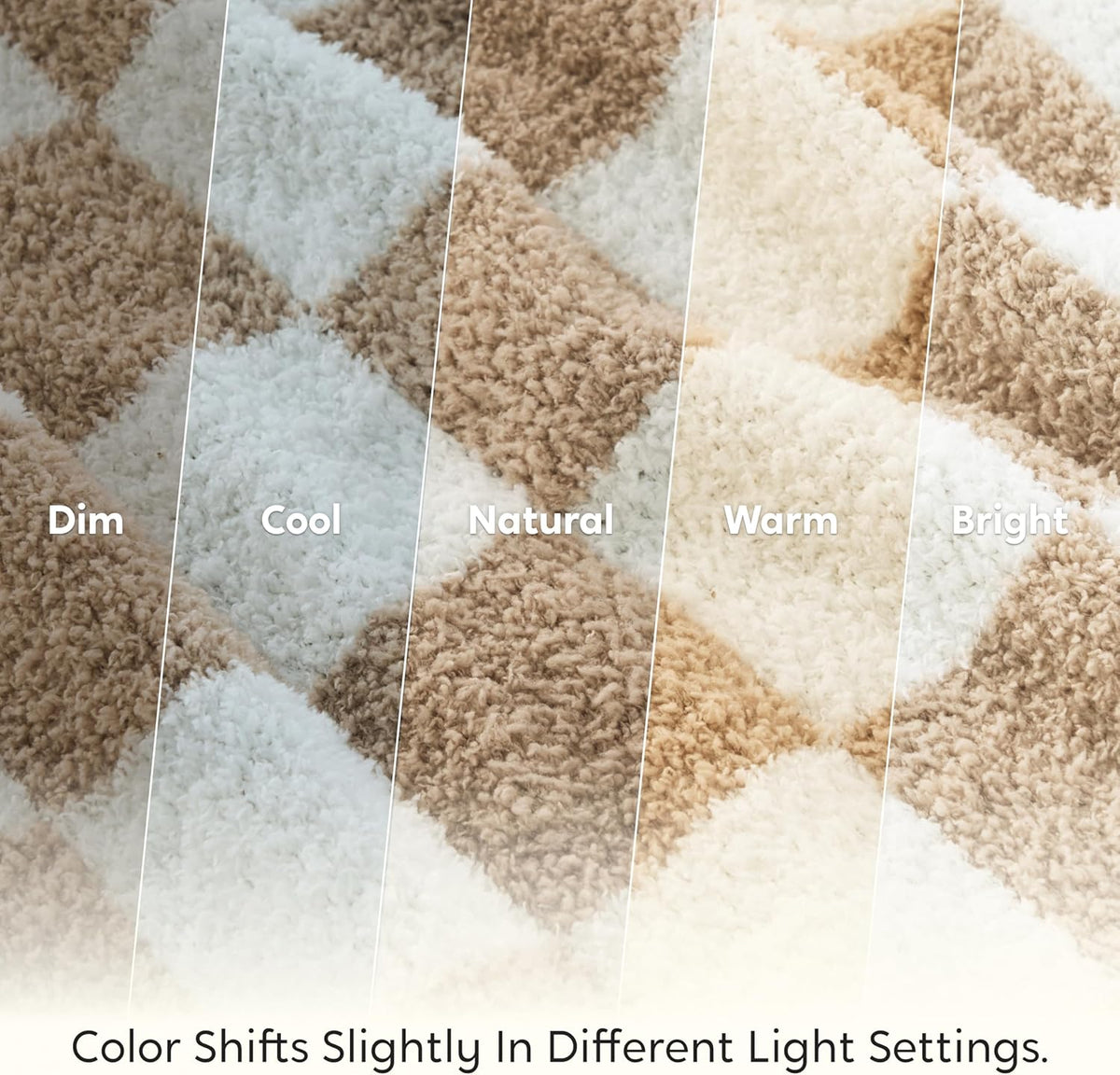 Joiedomi Twin Blanket for Couch Bed, Checkered Knitted Blankets Gifts for Women Mom Girls, Cozy