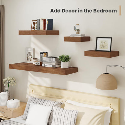Heimlove 12 Inch Deep Floating Shelves, 12 x 12 inches Long Wall Shelf, Large Extra Display Shelf &