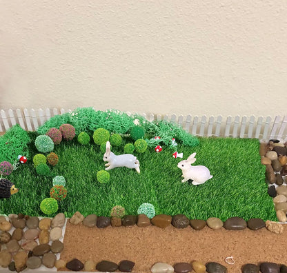 Miniature Garden Accessories, 36Pcs, 6in x 6in Fairy Artificial Grass, Fake Moss, Mini Fairy Garden