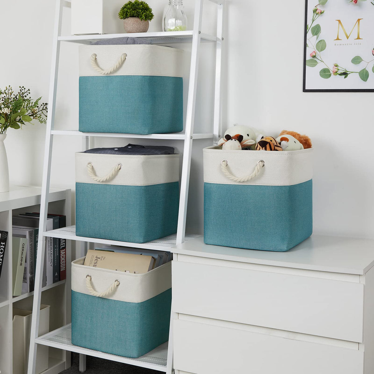 Temary Cubes Storage Baskets 12 Inch Cube Storage Bins for Shelf, Fabric Storage Cubes for Gift