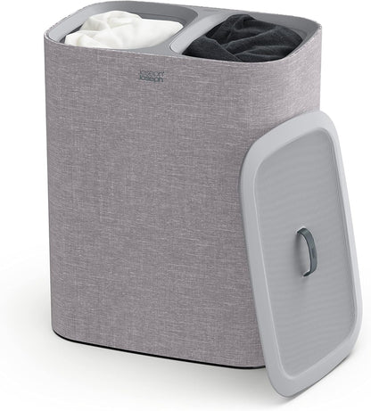 Joseph Joseph Tota 90 liter/23.8 gallon Laundry Hamper Separation Basket with lid, 2 Removable