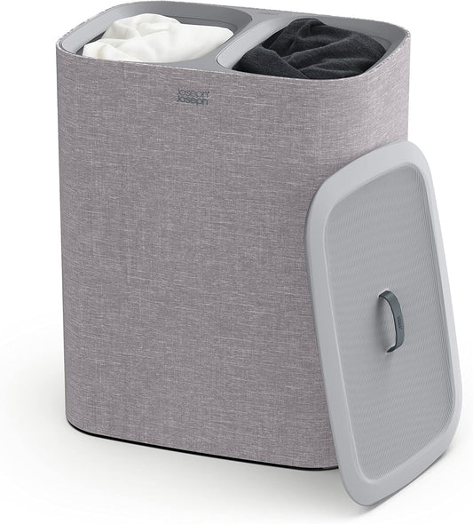 Joseph Joseph Tota 90 liter/23.8 gallon Laundry Hamper Separation Basket with lid, 2 Removable