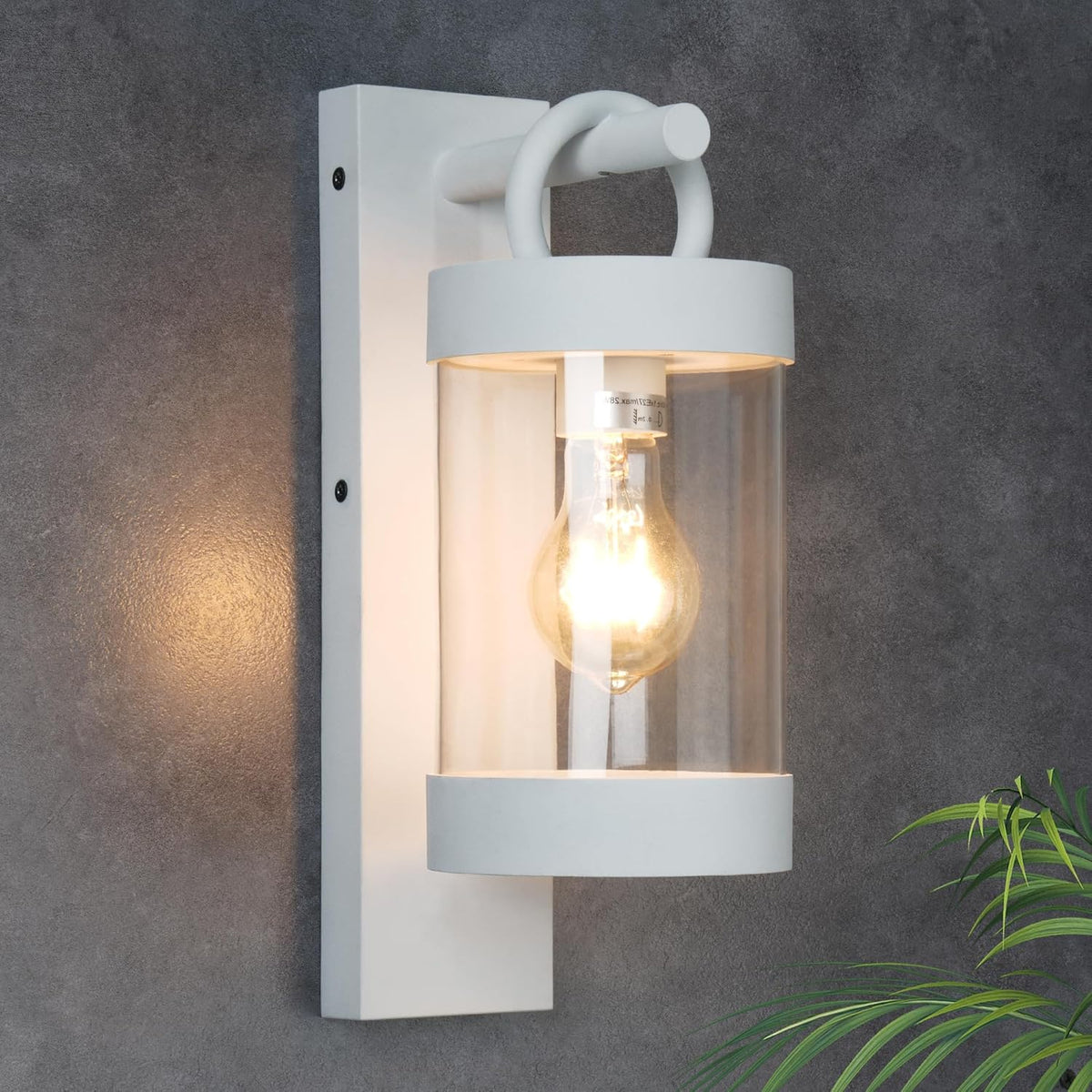 Porch Light White Dusk to Dawn Outdoor Wall Light,13in Large Exterior Lighting Fixture for House