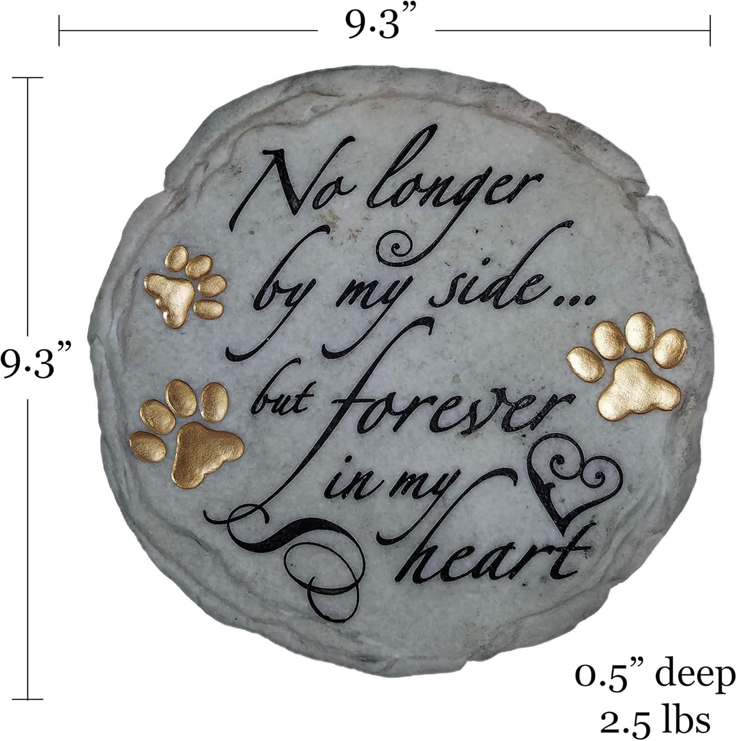 Spoontiques - Garden Décor - No Longer by My Side Stepping Stone - Decorative Stone for Garden