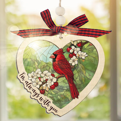 FLAGWIX Sympathy Gifts for Loss of Loved One - Red Cardinal Suncatcher Ornament with Card