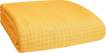 BELIZZI HOME 100% Cotton Bed Blanket, Breathable Bed Blanket Full Queen Size, Cotton Thermal