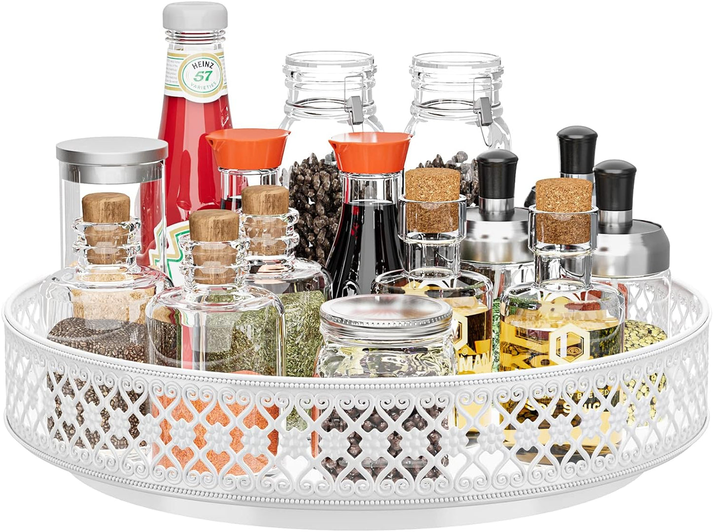 Ovicar Lazy Susan Turntable Organizer - 13 inch Rotating Spice Rack Metal Lazy Susan for Cabinet